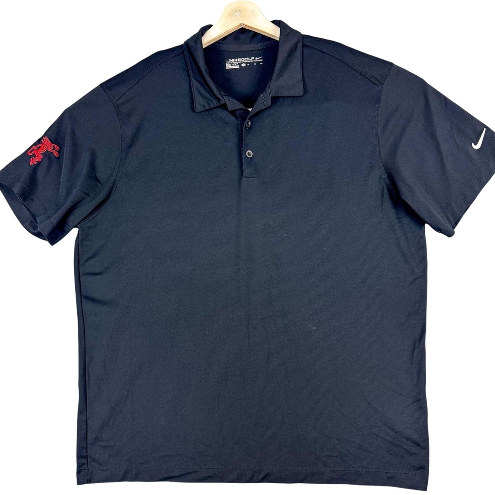 Nike Golf Polo Shirt Mens XL Black Dri-Fit Fireball Whisky Bartender Golf‎ Party